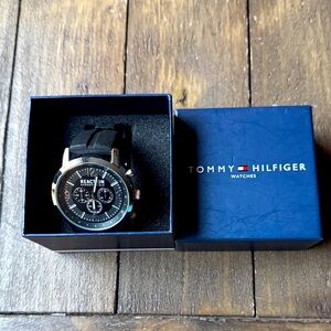 Tommy Hilfiger Black and Silver Chronograph Watch
